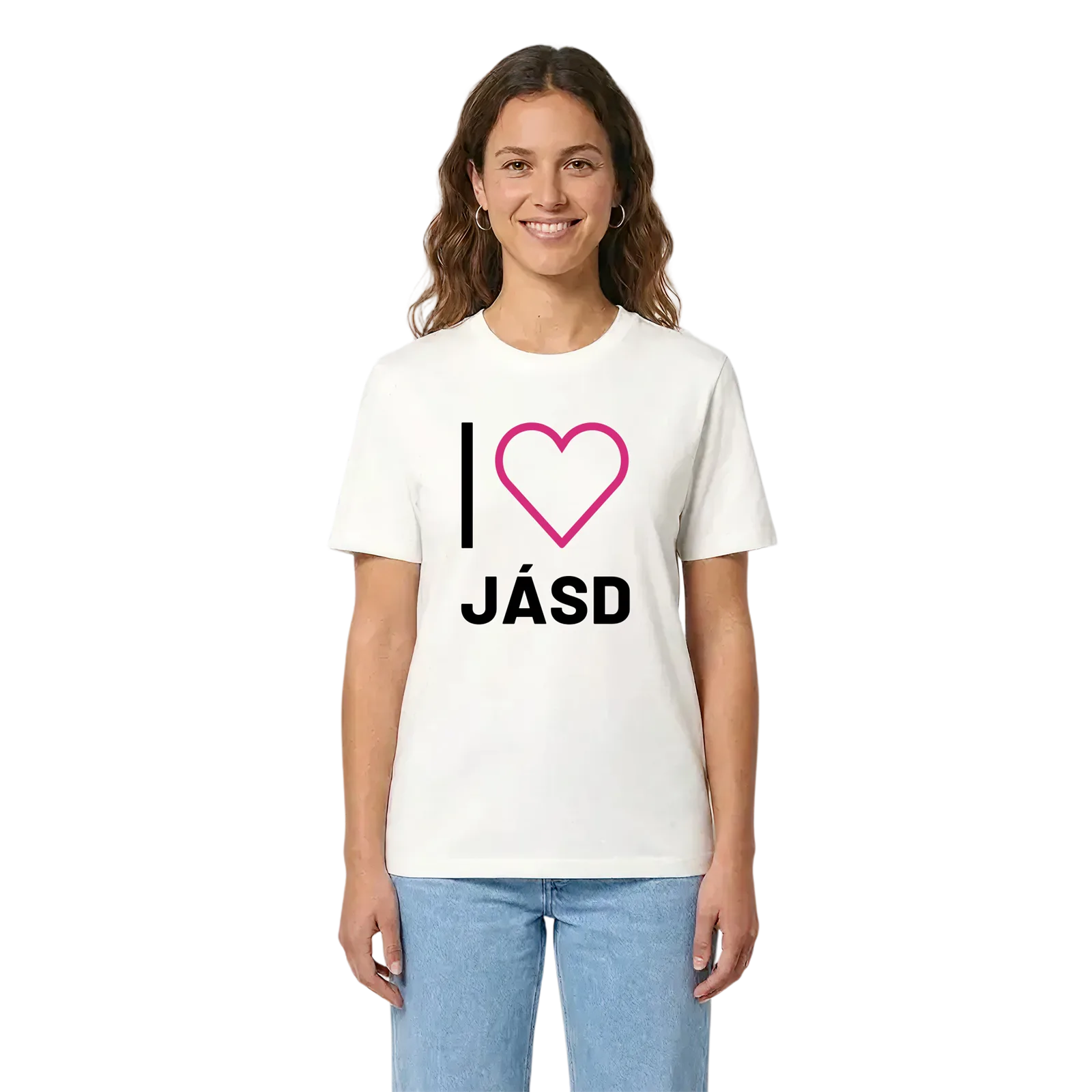 Jag älskar Jásd t-shirt stort tryck – White, i miljö