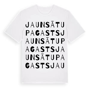 Jaunsātu pagasts ordlek t-shirt – ekologisk bomull t-shirt från Pinshirt