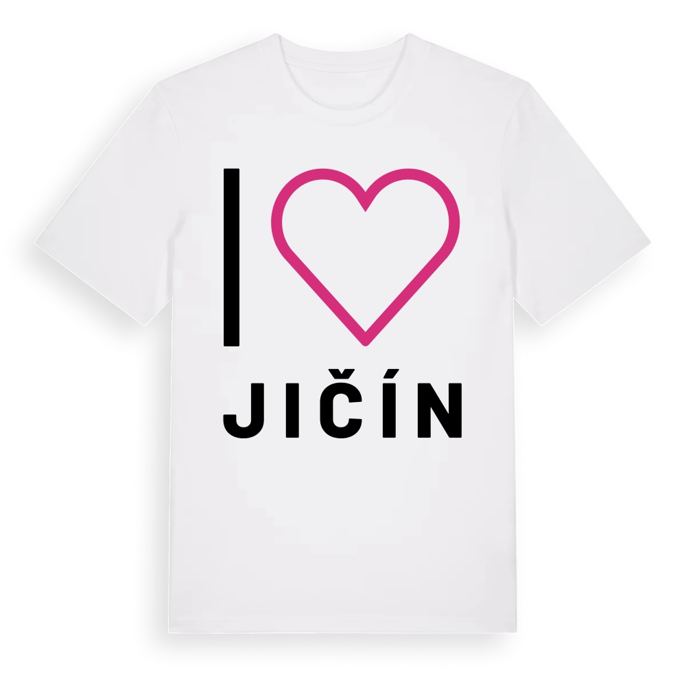 Jag älskar Jičín t-shirt stort tryck – White, i miljö