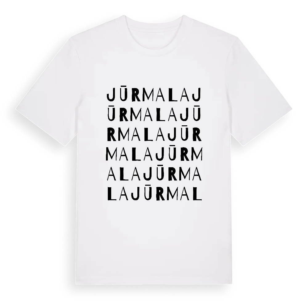 Jūrmala ordlek t-shirt – White, i miljö