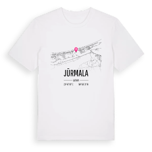 Jūrmala karta t-shirt – ekologisk bomull t-shirt från Pinshirt