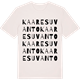 Vintage White t-shirt med Kaaresuvanto ordlek t-shirt