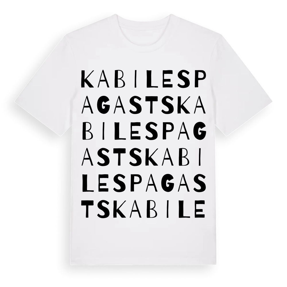 Kabiles pagasts ordlek t-shirt – White, i miljö