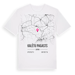 Kalētu pagasts karta t-shirt – ekologisk bomull t-shirt från Pinshirt
