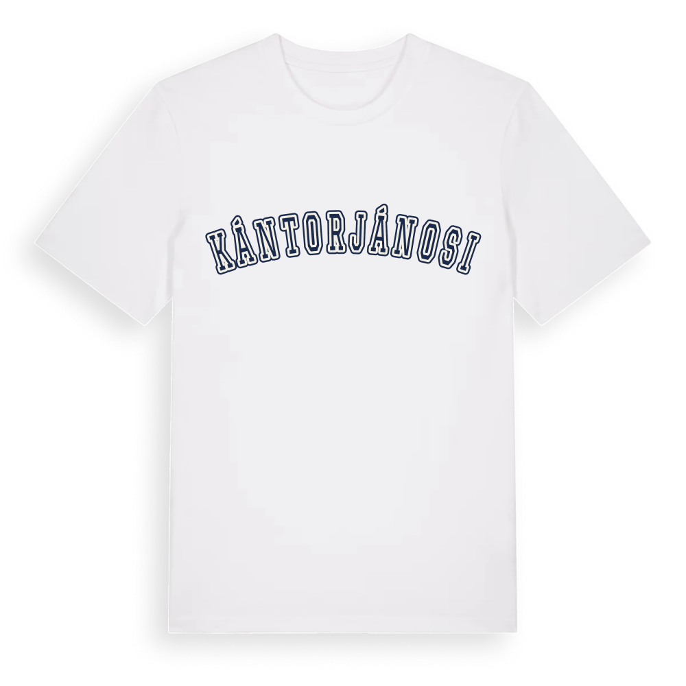 Kántorjánosi college t-shirt – White, i miljö