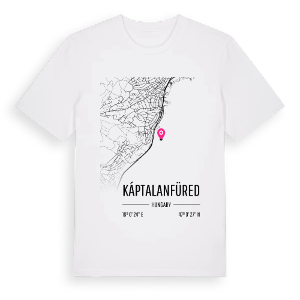 Káptalanfüred karta t-shirt – ekologisk bomull t-shirt från Pinshirt