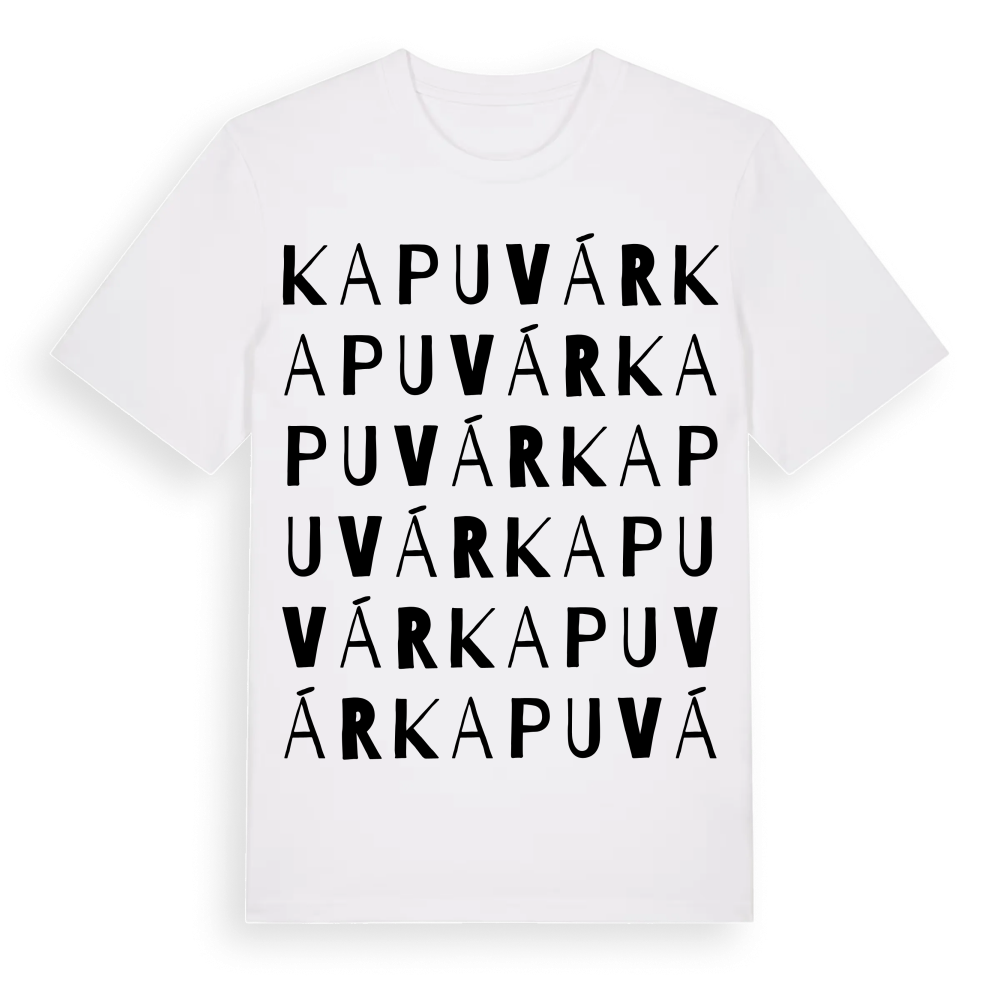 Kapuvár ordlek t-shirt – White, i miljö
