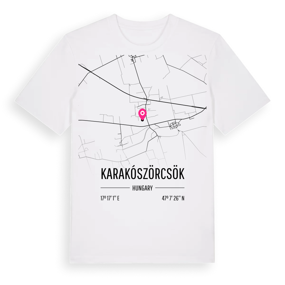 Karakószörcsök karta t-shirt – White, i miljö