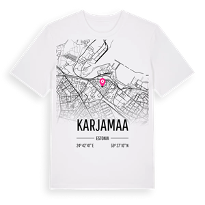 Karjamaa karta t-shirt – ekologisk bomull t-shirt från Pinshirt