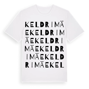 Keldrimäe ordlek t-shirt – ekologisk bomull t-shirt från Pinshirt