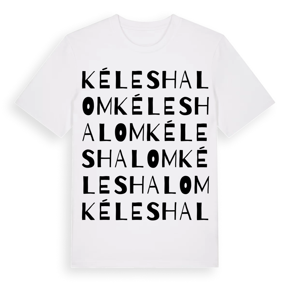 Kéleshalom ordlek t-shirt – White, i miljö