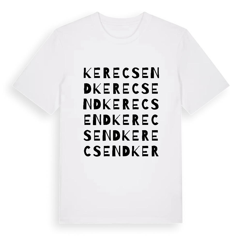 Kerecsend ordlek t-shirt – White, i miljö