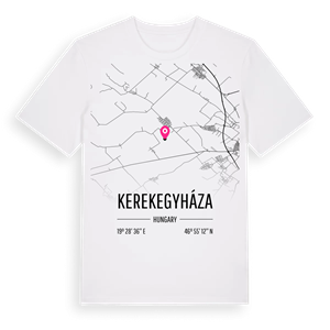 Kerekegyháza karta t-shirt – ekologisk bomull t-shirt från Pinshirt