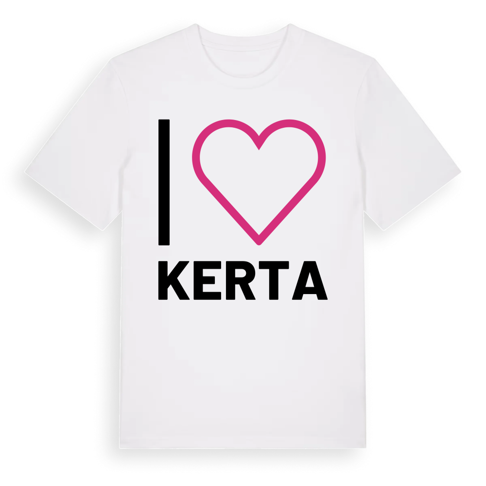 Jag älskar Kerta t-shirt stort tryck – White, i miljö