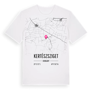 Kertészsziget karta t-shirt – ekologisk bomull t-shirt från Pinshirt