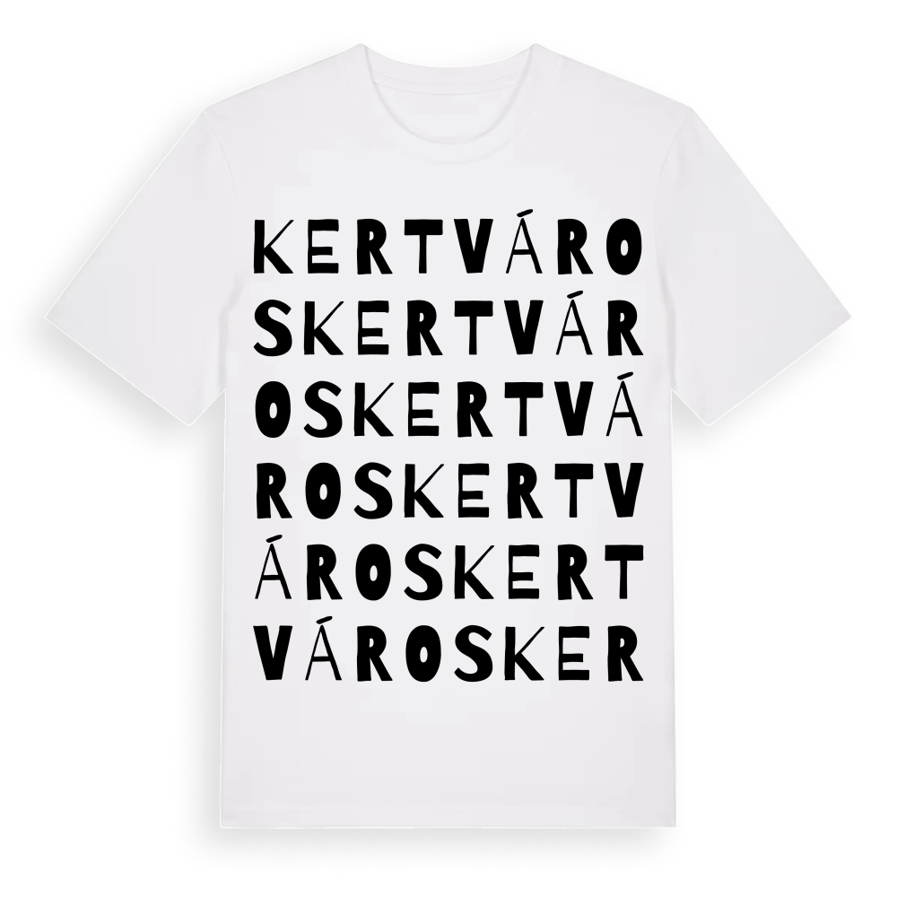 Kertváros ordlek t-shirt – White, i miljö