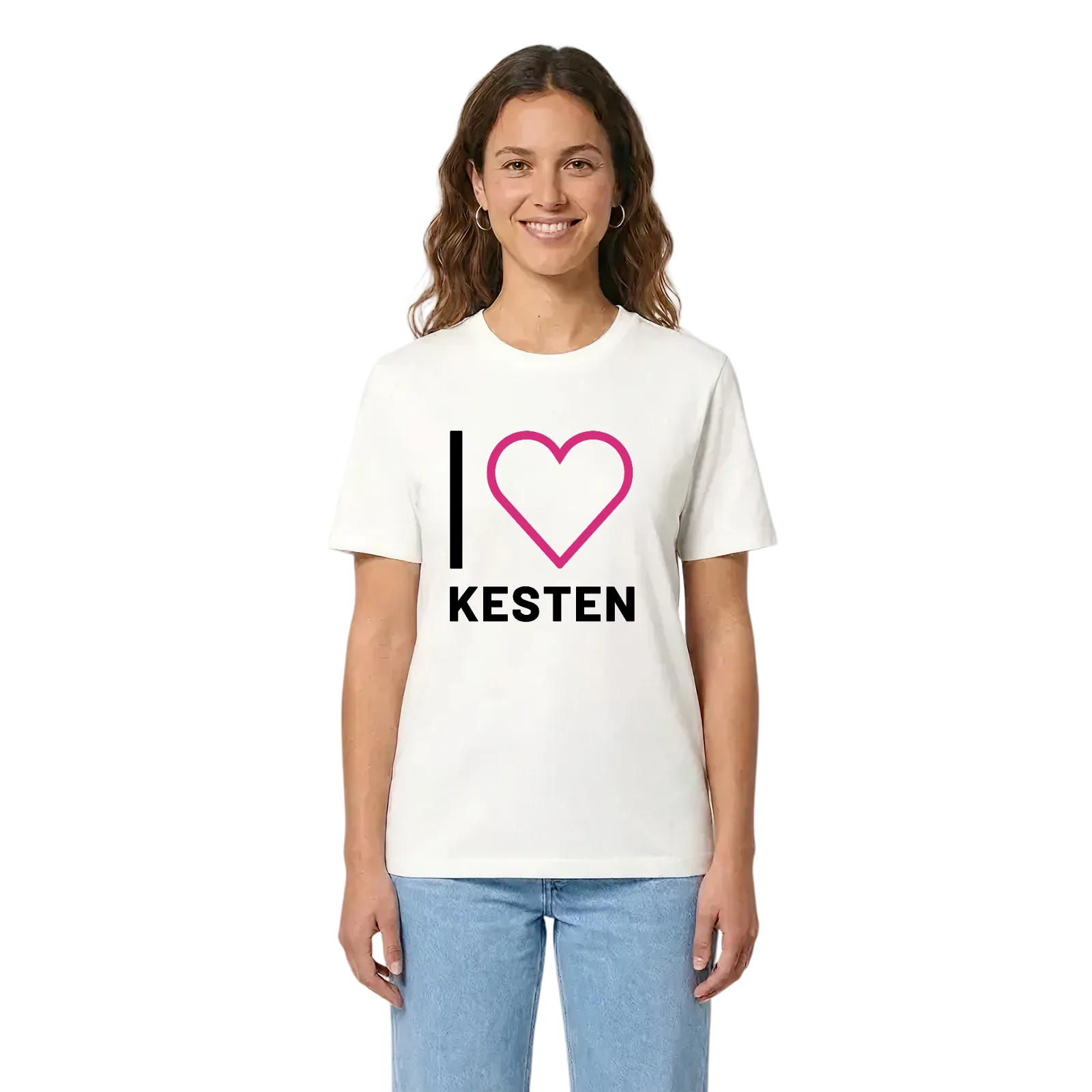 Jag älskar Kesten t-shirt stort tryck – White, i miljö