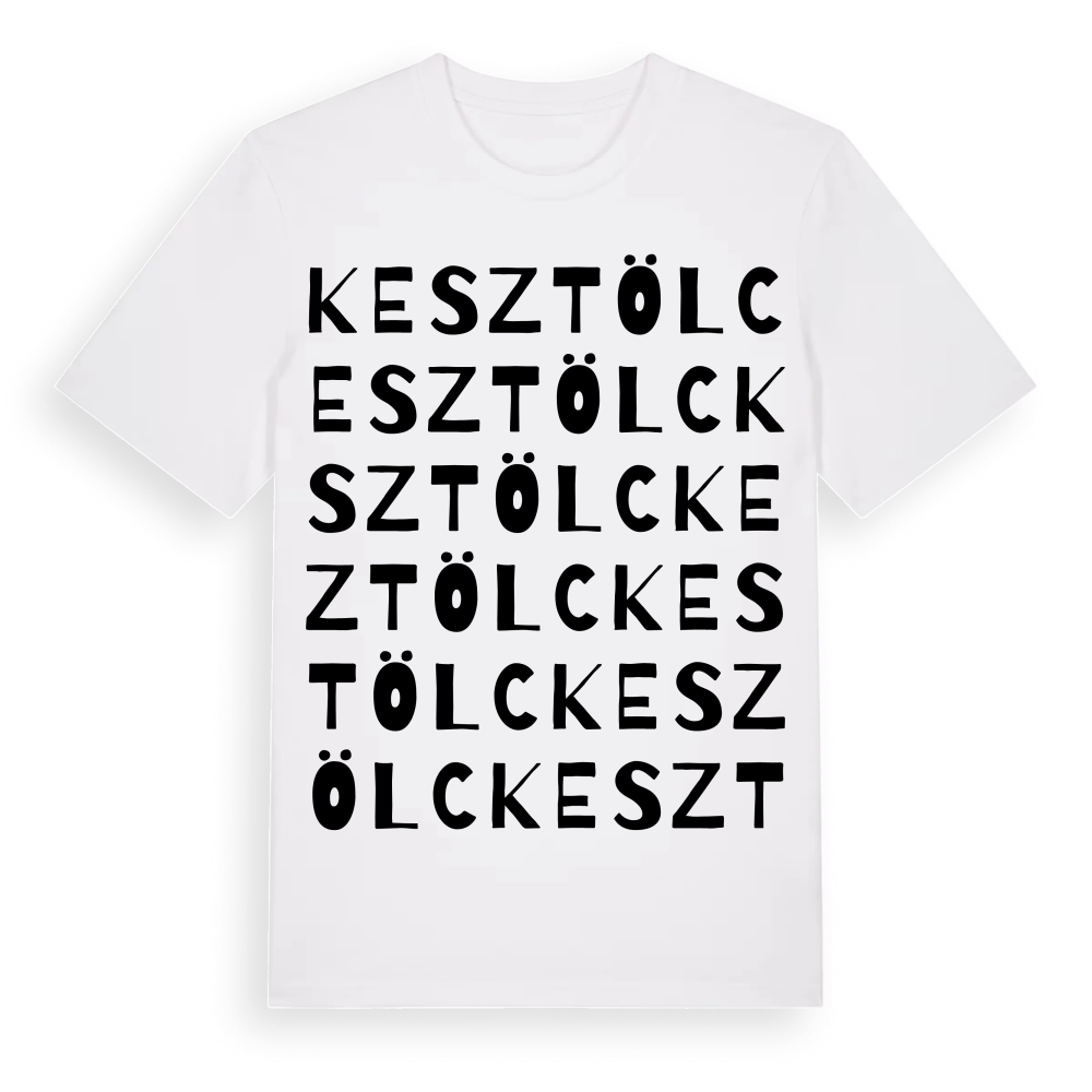 Kesztölc ordlek t-shirt – White, i miljö