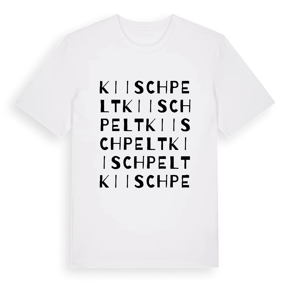 Kiischpelt ordlek t-shirt – White, i miljö