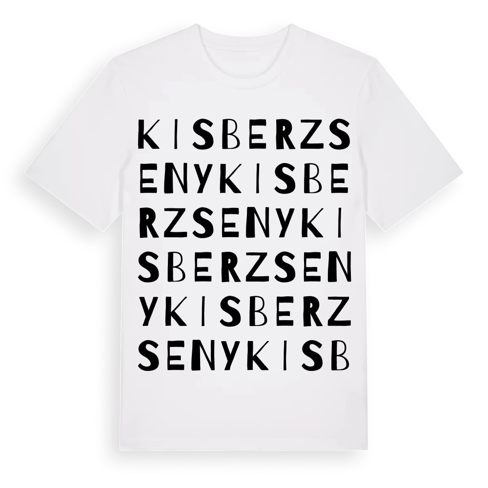 Kisberzseny ordlek t-shirt – White, i miljö