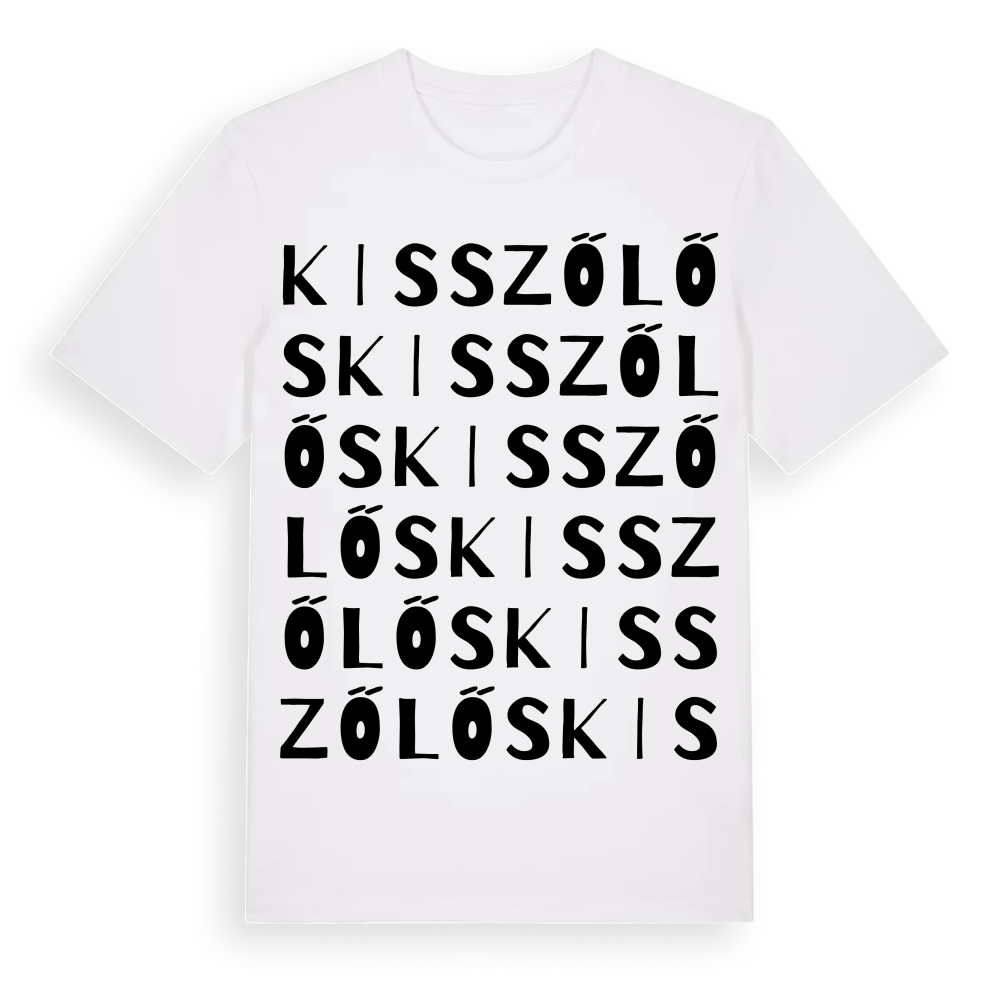Kisszőlős ordlek t-shirt – White, i miljö