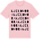 Pink Cotton t-shirt med Kjeldmora ordlek t-shirt