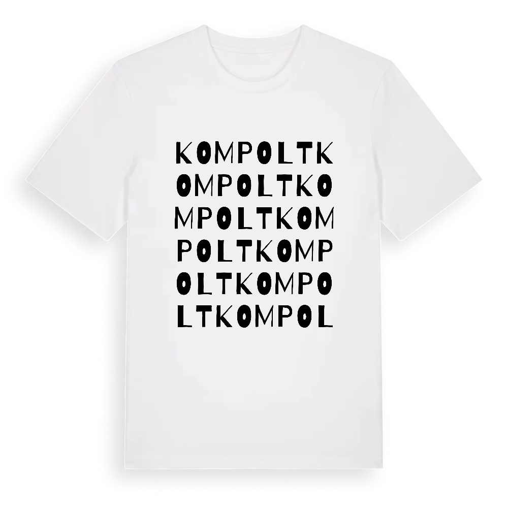 Kompolt ordlek t-shirt – White, i miljö