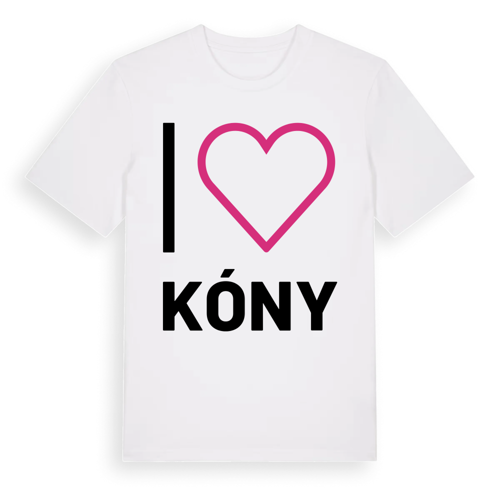 Jag älskar Kóny t-shirt stort tryck – White, i miljö