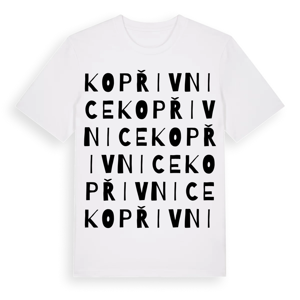 Kopřivnice ordlek t-shirt – White, i miljö