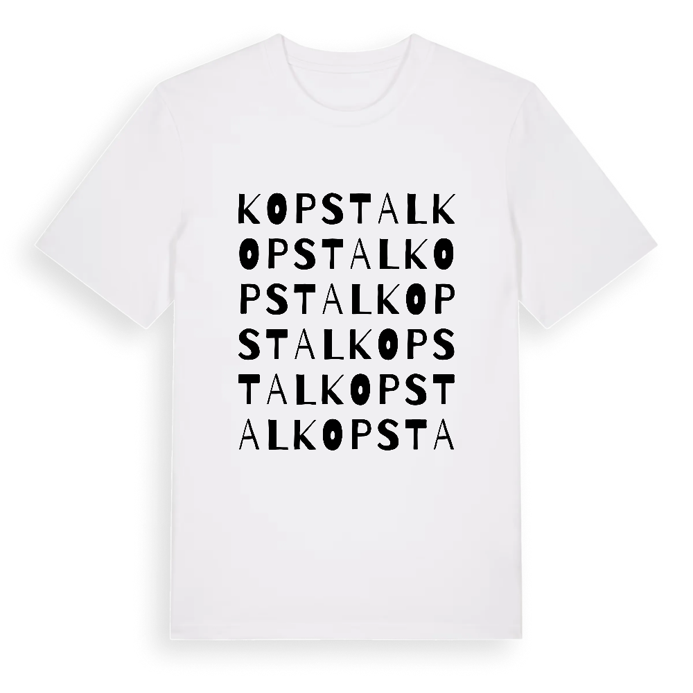 Kopstal ordlek t-shirt – White, i miljö