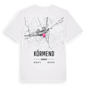 Körmend karta t-shirt – ekologisk bomull t-shirt från Pinshirt