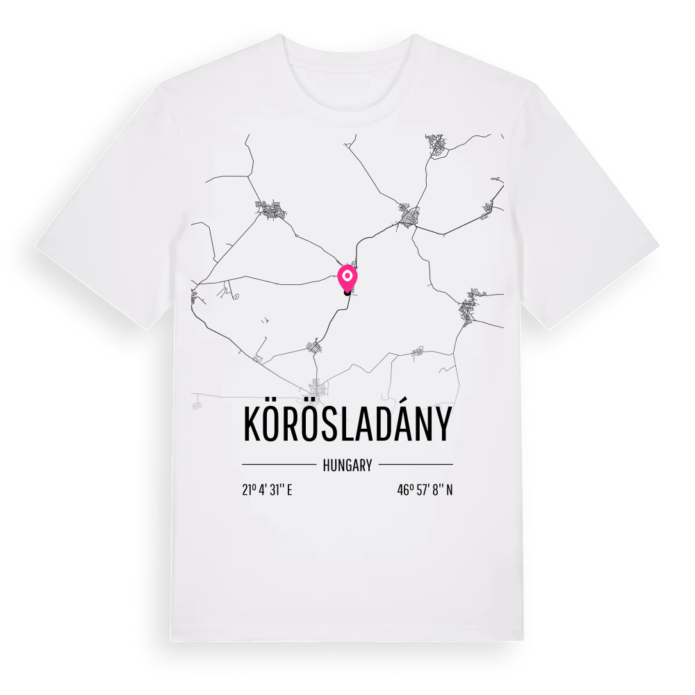 Körösladány karta t-shirt – White, i miljö