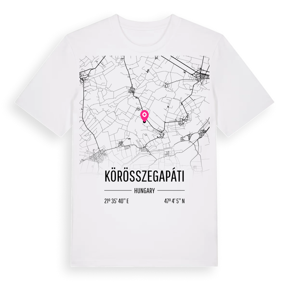 Körösszegapáti karta t-shirt – White, i miljö