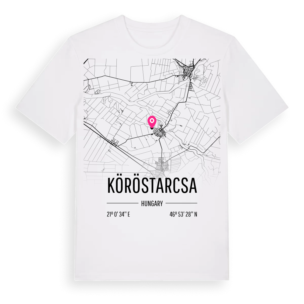 Köröstarcsa karta t-shirt – White, i miljö