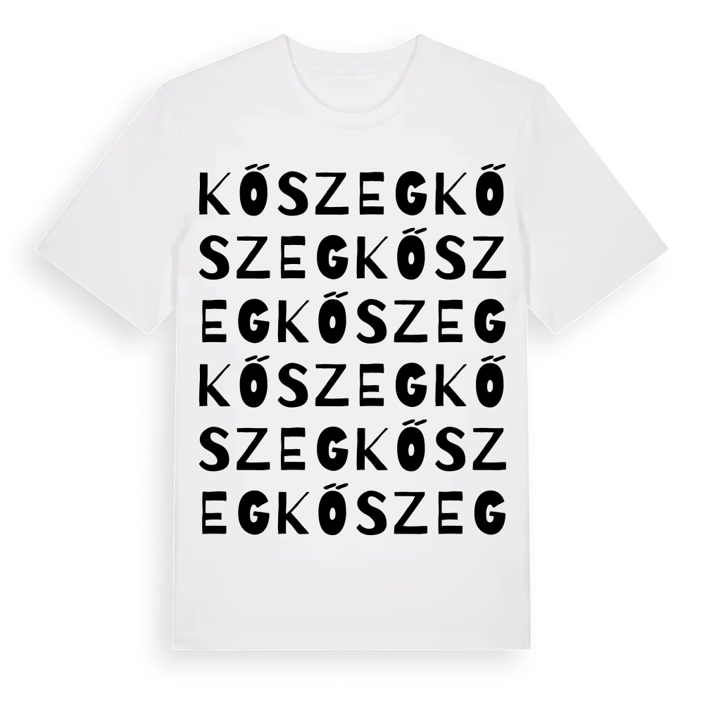 Kőszeg ordlek t-shirt – White, i miljö