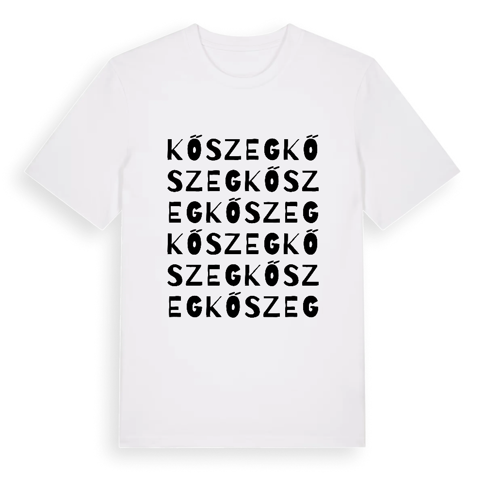 Kőszeg ordlek t-shirt – White, i miljö