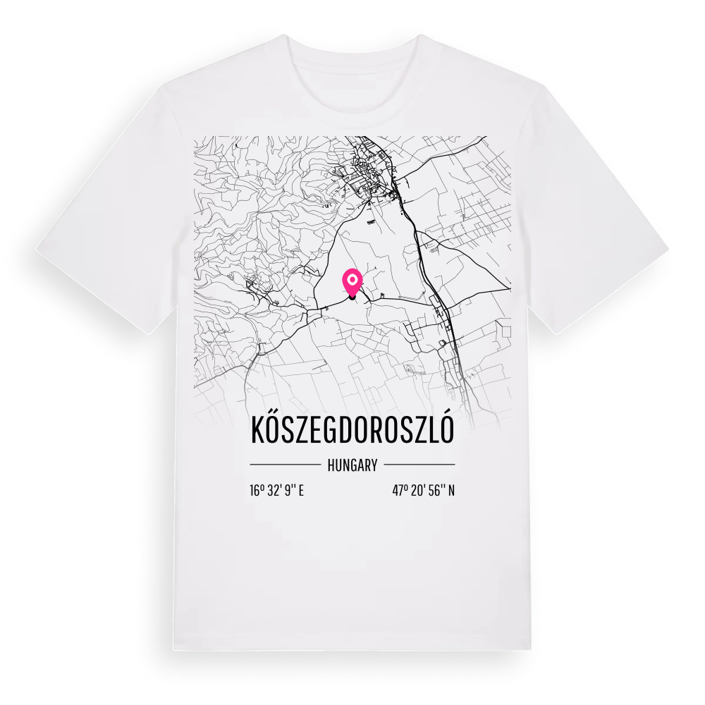 Kőszegdoroszló karta t-shirt – White, i miljö