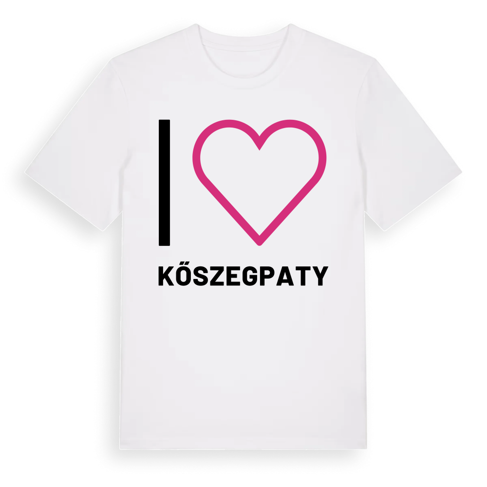Jag älskar Kőszegpaty t-shirt stort tryck – White, i miljö