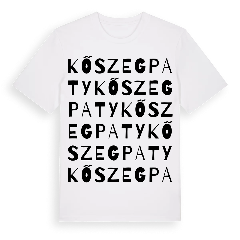 Kőszegpaty ordlek t-shirt – White, i miljö