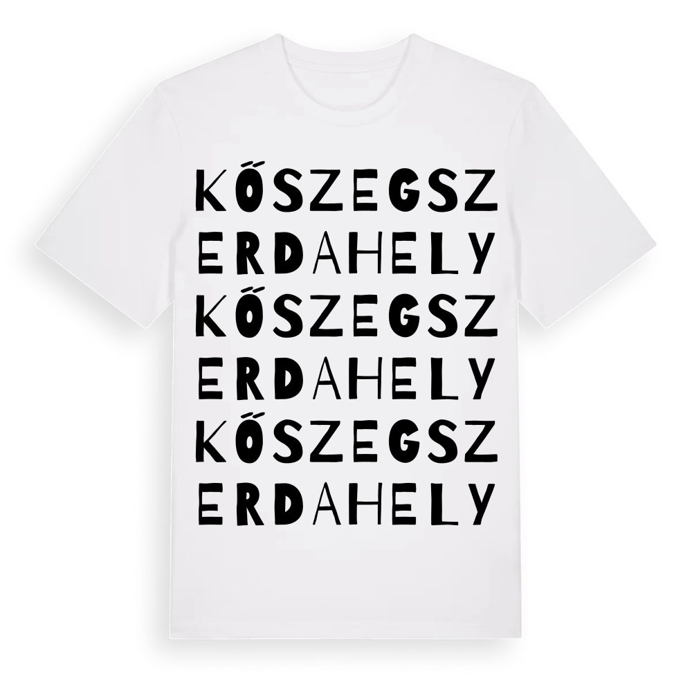 Kőszegszerdahely ordlek t-shirt – White, i miljö