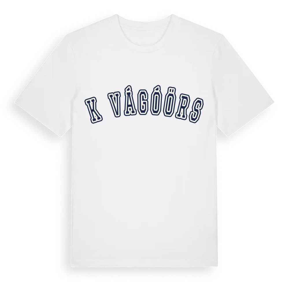 Kővágóörs college t-shirt – White, i miljö