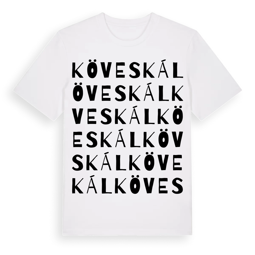 Köveskál ordlek t-shirt – White, i miljö