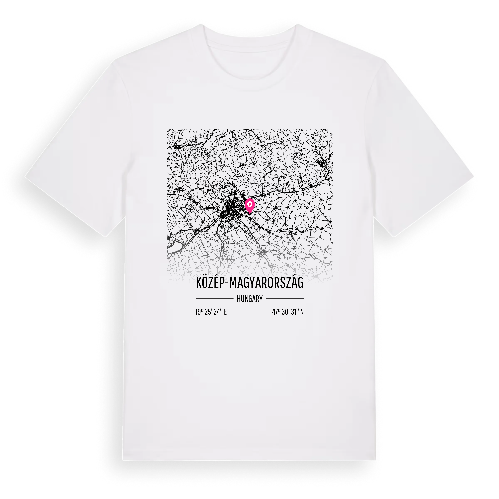 Közép-Magyarország karta t-shirt – White, i miljö
