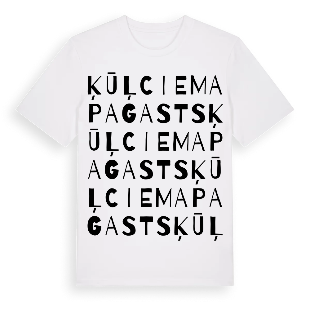 Ķūļciema pagasts ordlek t-shirt – White, i miljö