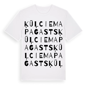 Ķūļciema pagasts ordlek t-shirt – ekologisk bomull t-shirt från Pinshirt