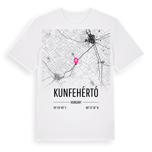 Kunfehértó karta t-shirt – ekologisk bomull t-shirt från Pinshirt