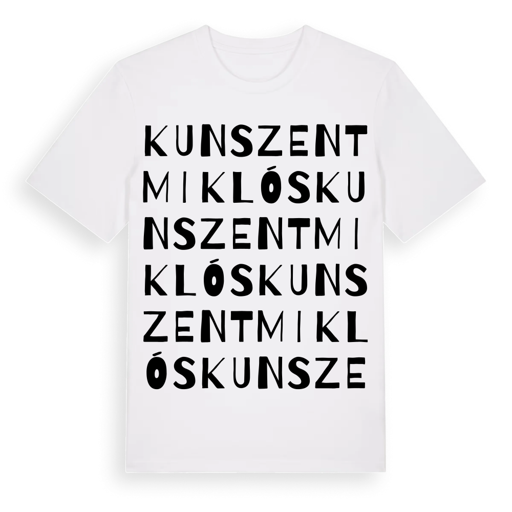 Kunszentmiklós ordlek t-shirt – White, i miljö