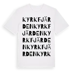 Kyrkfjärden ordlek t-shirt – ekologisk bomull t-shirt från Pinshirt