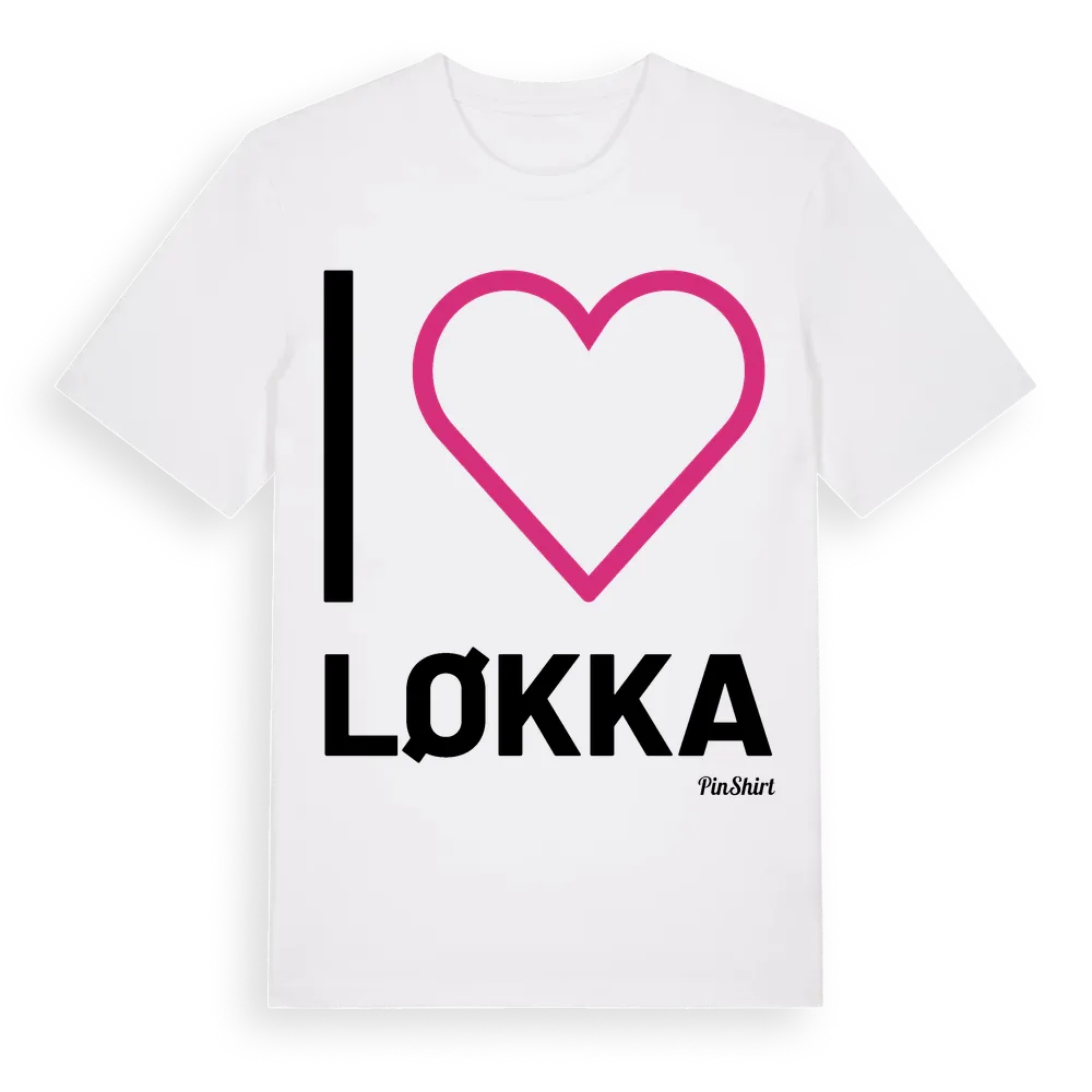 Jag älskar Løkka t-shirt stort tryck i miljö