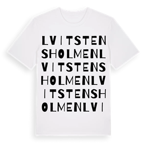 L Vitstensholmen ordlek t-shirt – ekologisk bomull t-shirt från Pinshirt